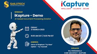 iKapture - "Try Now"Demo ( AI - based Document Processing Solution) I 31-03-2023 I Sailotech