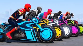 GTA 5: Spiderman Superhero's vs Venom Team Takes Motorcycle Skills to the Next Level