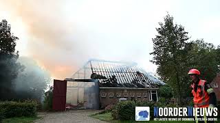 Dak verwoest van woonboerderij in Oosternijkerk