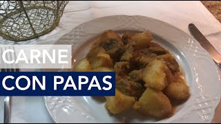 Cómo hacer CARNE CON PAPAS [Receta PASO A PASO]