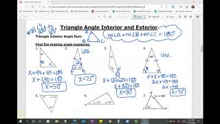 Geometry: Triangle Interior & Exterior Angles