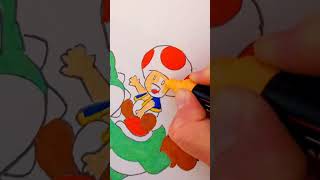 Colouring Toad and Yoshi with Posca Pens