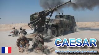 French Army CAESAR 155 mm self propelled howitzer - Live Fire