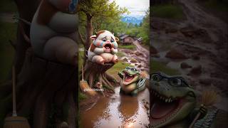 Evolution Of Cow 🔥 The Cow is Crying, Scared by a Cute Crocodile #cow #cute #shorts