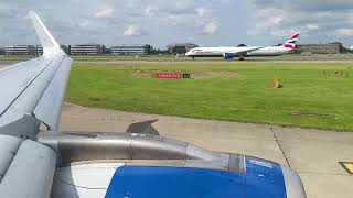 Airbus A320 London Heathrow Taxi and Take Off