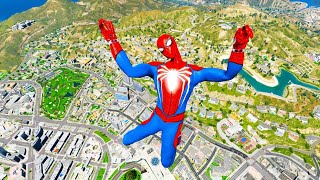 GTA 5 Spiderman Epic Jumps Compilation PART 01(GTA V Fails Funny Moments)