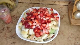 ماتيجوا يا حلوين نعمل طبق كوكتيل منعيش وفريش فى البيت..🙀🍓🍐