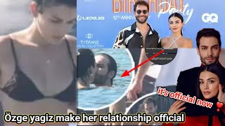 #özgeyağız makes her relationship official with her Co actor of #safir kissing each other in the sea