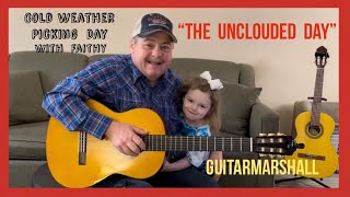 Guitar picking on a cold day with granddaughter “Faithy” on a Yamaha CGTA Transacoustic guitar.