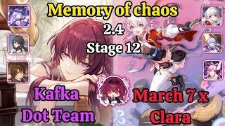 E0S0 Kafka Dot Team & E3 March 7 x Clara MOC Stage 12 Clear / Honkai Star Rail