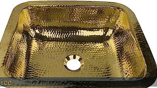 Nantucket Sinks REB 17-Inch x 14-Inch Hand Crafted Hammered Bar Sink, Solid Brass