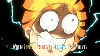 When Zenitsu Realizes Tengen has 3 Wives - Demon Slayer season 2 #anime  #animeshorts