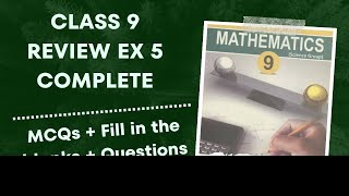 Class 9 Review Ex 5 Complete | MCQs + Blanks + Questions