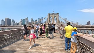 Walking Tour on Brooklyn Bridge to Manhattan, New York City 4k | Nature Sounds for Study and Sleep