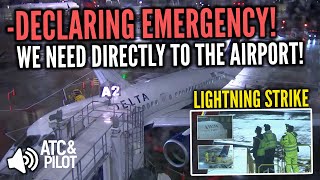 DELTA Airlines Airbus A220 DECLARES EMERGENCY Following Possible LIGHTNING STRIKE