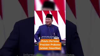 Pidato Pertama Presiden Prabowo Setelah Pelantikan#pelantikanpresiden#prabowo