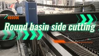 Round basin side Laser Cutting Machine, non-flat cutting #fiberlaser #fiberlasercutter #metalcutting