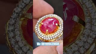 Ruby burma windusara belang / gemstone / batu permata / jewelry / koleksi / silver ring