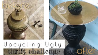 Upcycling Ugly thrift challenge || outdoor side table || high end look for less