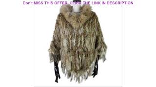 Slide 2019 new Real Knitted Rabbit Fur Poncho raccoon fur trimming rabbit fur Shawl with Tassels an