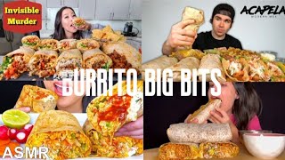 Mukbangers eating Burrito 🌯 compilation #eatingshow #big bites