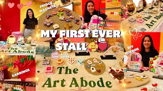 My First Ever Stall ❤️✨ || THE ART ABODE #clayart #smallbusiness #artist #viralvideo