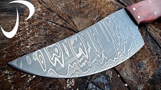 Knife Making - Forging My First Ladder Pattern Damascus Hunting Knife