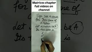 Sign use to denote a transpose of matrices class12 ch=matrices #shorts #viral  #trending #important