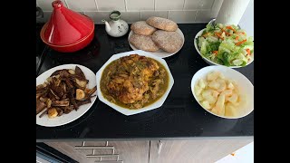 How To Make Moroccan Chicken Dinner// طريقة عمل عشاء الدجاج المغربي