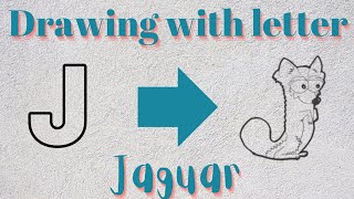 Drawing With Letter-Turn Letter J into Jaguar Cartoon Animal-Easy Animal Drawing For Kids