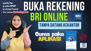 Cara Buka Rekening BRI Online Tanpa Ke Bank || Buka Rekening Online Lewat BRImo