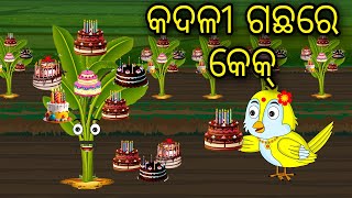 କଦଳୀ ଗଛରେ କେକ୍ | Odia Cartoon | Odia Bird Stories | Odia Chadhei Gapa | Odia Moral Story