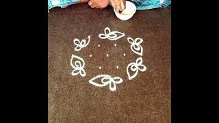 5×3 dots kolam. Latest dot kolam designs. Simple rangoli/muggulu. Daily use dot kolam. Easy rangoli.