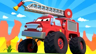 Milo et Mitch les Monster grues ont causé un incendie ! - Monster Town 🚗 Dessin animé enfants