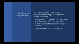 Leadership and Development - Transitioning into Leadership for an IT Manager