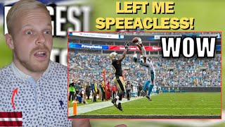 Latvian Soccer Fan Reacts to NFL’s Most Athletic Plays of All Time | Epic Football Moments Reaction