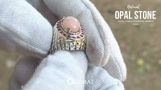 Opal Gemstone Ring for Men – Handmade Sterling Silver Ring of Opal