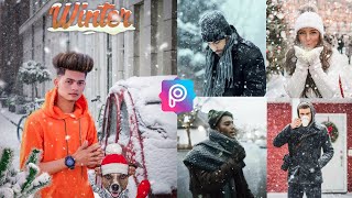 Winter Concept Photo Editing | PicsArt Tutorial Hindi | Latest Snow Effect Photo Editing | RTWORLD