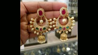 Gold chandbali earrings designs