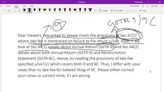 NO LATE FEE LEVY ON GSTR9C ON LATE FILLING