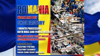 Work & Pay job available in a shoe factory in Romania