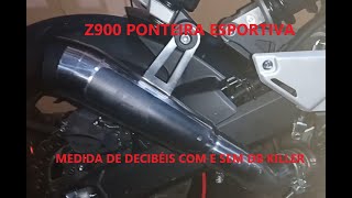 Z900 2024 Ponteira esportiva com e sem o DBK, e original. Medição em decibéis. Conclusão no fim..