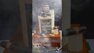 Cigar and whiskey birthday cake  #cigar #whiskey #music #birthdaycake  #shorts #cakeart