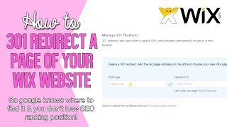 How to 301 redirect a page of your wix website - Keep your google ranking safe!