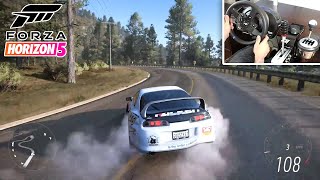 Drifting a Supra in Forza Horizon 5