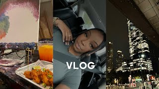 vlog | out and about, paint n' pour nyc + home goods/sephora haul | Abiola K.