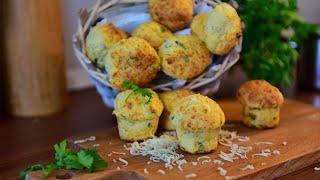 Briose cu cascaval si patrujel ❌ Muffins with cheese and parsley