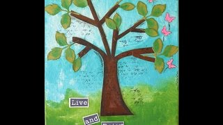 Tree Canvas Mixed Media Tutorial