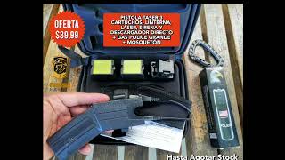 PISTOLA TASER 3 $39.99💥 DESCARGADOR DIRECTO + GAS POLICE110 ML GRANDE+MOSQUETÓN.#ecuador#seguridad