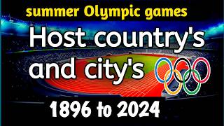 Summer Olympic games host country's list 1896 to 2024 / Every Host City Of The Summer Olympic games